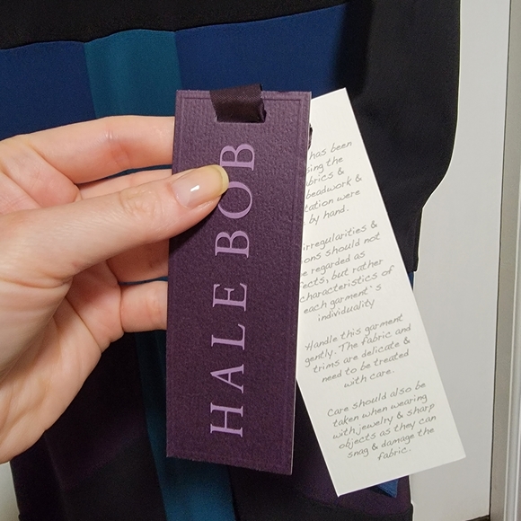 Hale Bob colorblock v neck dress sz small - Picture 6 of 7